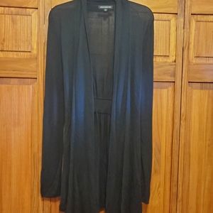 Express Design Studio, Light Black Open Cardigan with Tie. Size Medium.